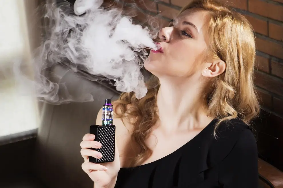 belleza, cigarrillo electrónico, fumar, pared de ladrillo, vape, vape, vape, vape, vape, vape