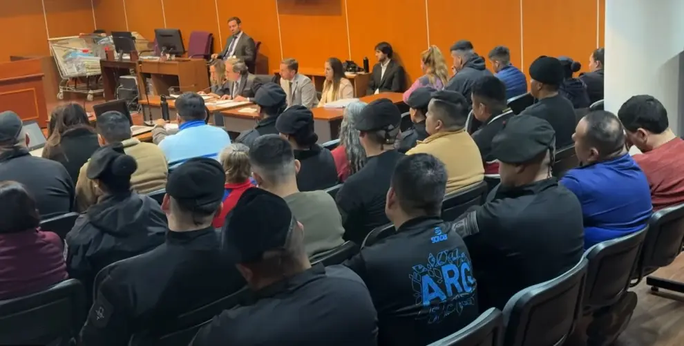 Los imputados en el Salón de Grandes Juicios.
