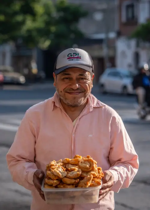 Nelson Pastelito vendedor de la calle
