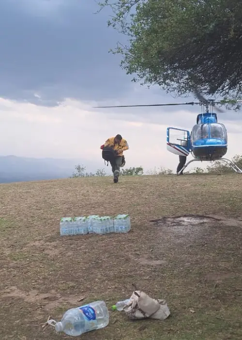 Especialistas trabajan en el cerro Elefante