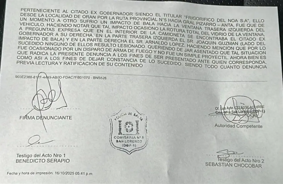 La denuncia.