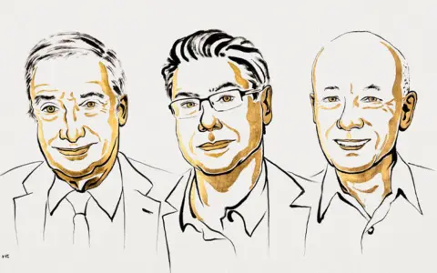 Philippe Aghion (centro) uno de los tres ganadores del Premio Nobel en Economía 