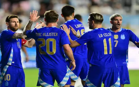 La Selección argentina en la goleada a Puerto Rico.