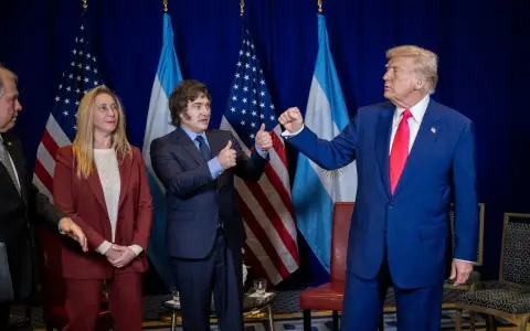 Donald Trump con Javier Milei