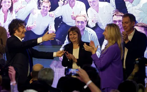 Javier Milei, Patricia Bullrich y Karina Milei