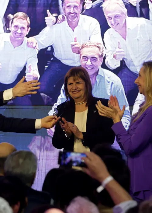Javier Milei, Patricia Bullrich y Karina Milei