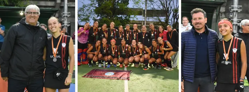 El hockey salteno femenino de festejo.