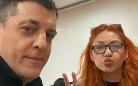 Lourdes junto con su expareja, Leandro Garcia Gómez.