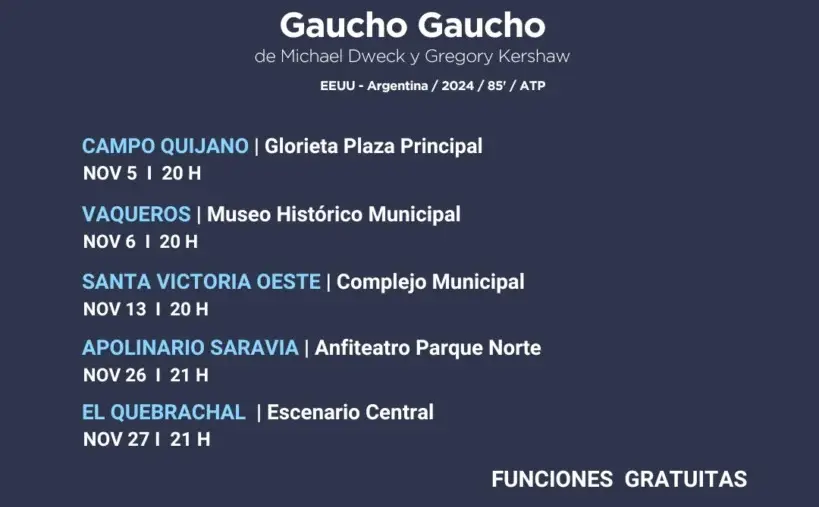 Cine Móvil: Agenda de Noviembre