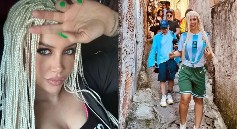 Wanda Nara grabando videoclip