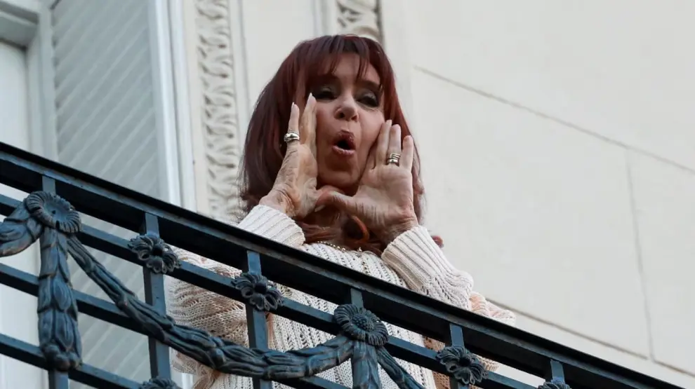 Cristina Kirchner desde el balcón