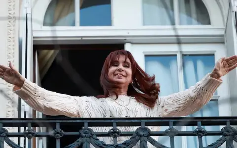 Cristina Kirchner en el balcón