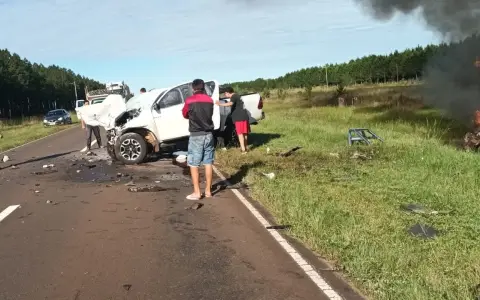 La trágica escena en la ruta nacional 12, en Corrientes.