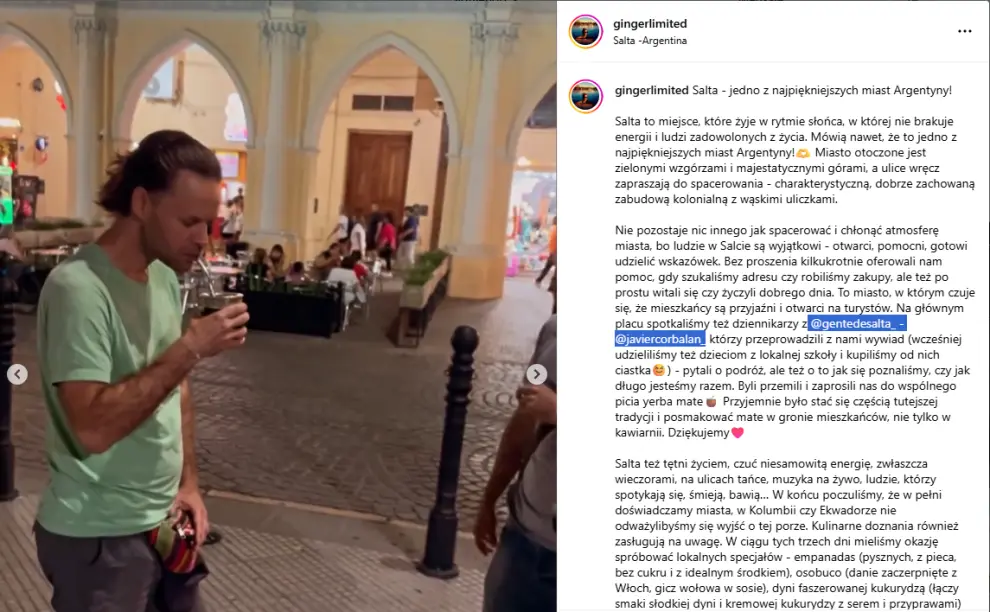 Las redes de la pareja polaca, donde plasmaron su experiencia en Salta