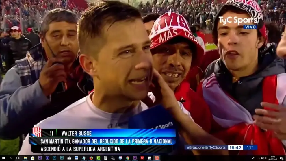 El día del ascenso con San Martín de Tucumán.