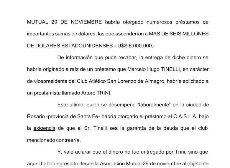 La denuncia