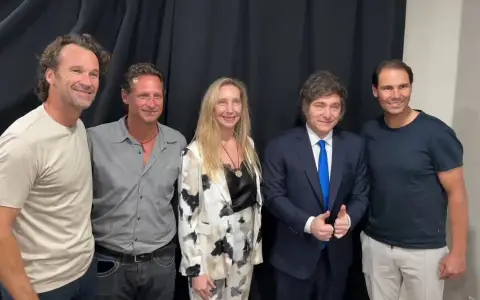 La foto de los tenistas con el presidente Javier Milei y su hermana.