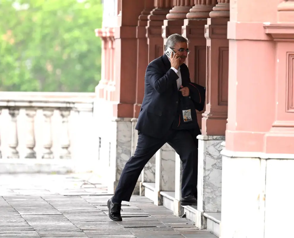 El gobernador de Catamarca, Raul Jalil, al llegar a casa de gobierno donde se reunió con Diego Santilli.