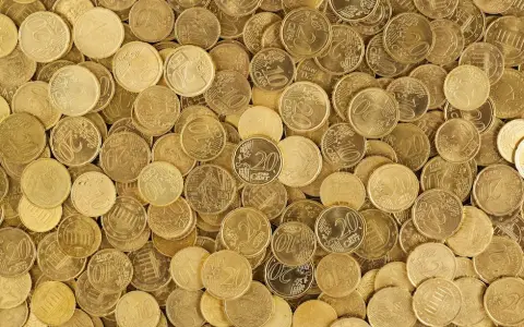 Pila De Monedas Redondas De Oro