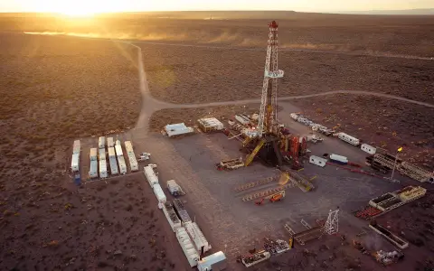 Vista de una planta de procesamiento en Vaca Muerta, epicentro del nuevo ciclo de producción y exportaciones energéticas.