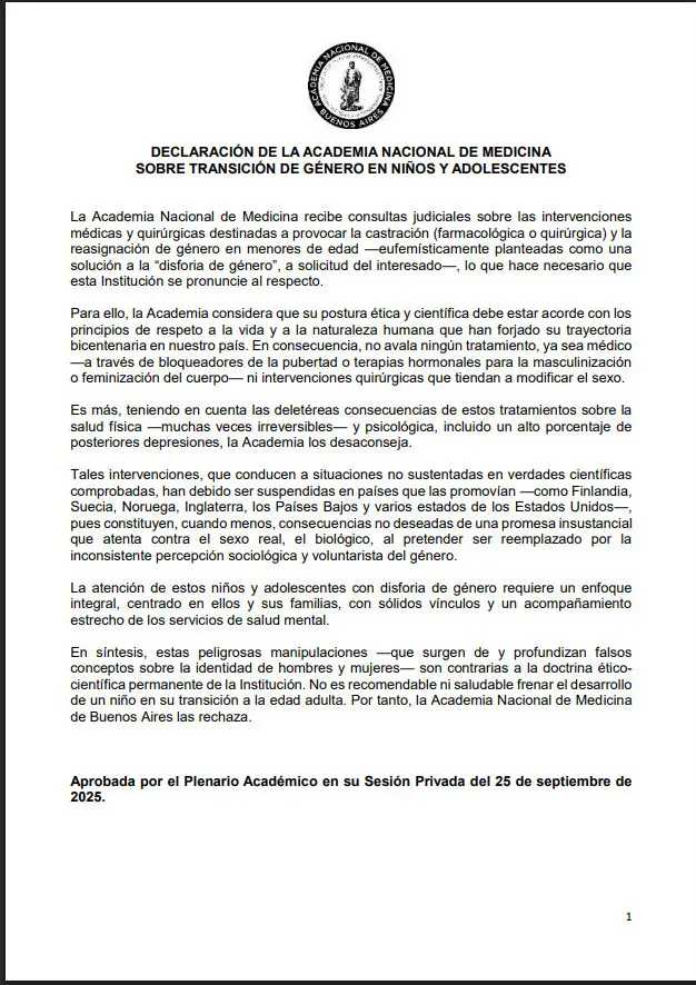 Academia de Medicina-Comunicado