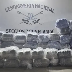Fuerte decomiso de droga y hojas de coca en la frontera de Aguas Blancas