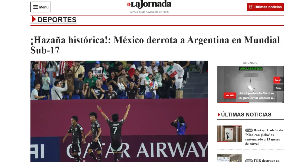 Los diarios mexicanos se hicieron eco.