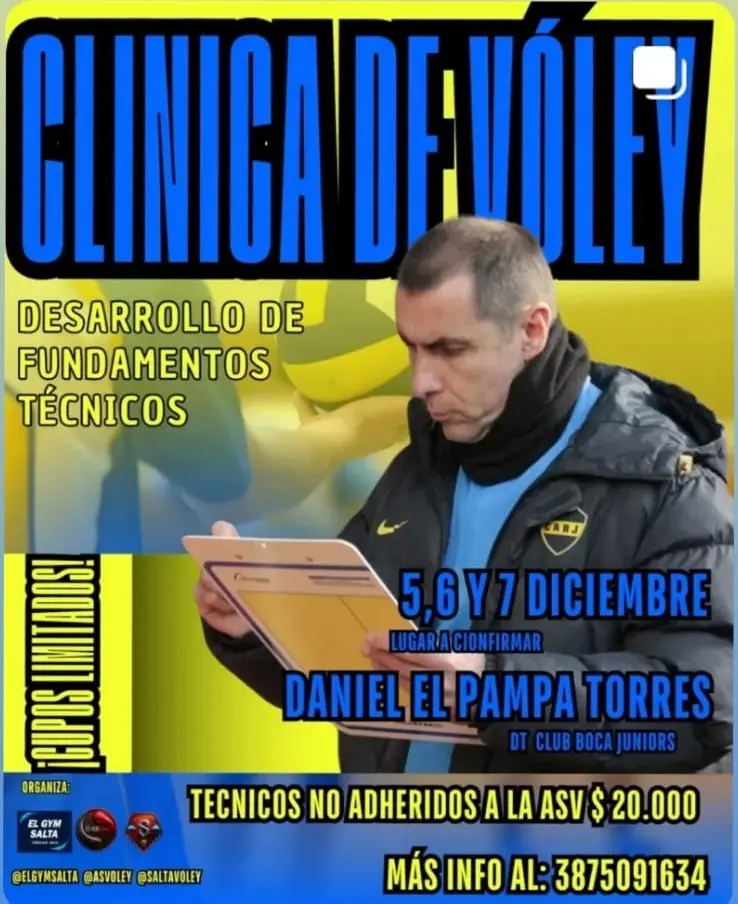 Çlinica con entrenador de Boca Juniors.