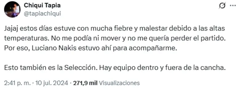 La "explicación" de Tapia.