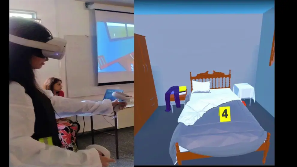Estudiante en pleno peritaje virtual.