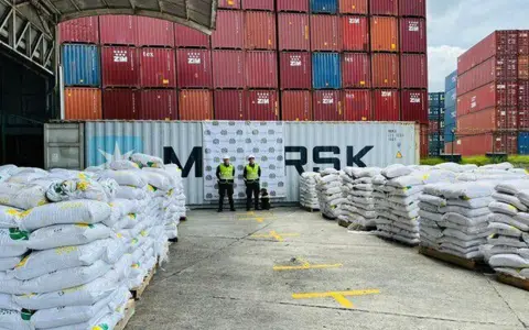Cocaina incautada en Colombia.