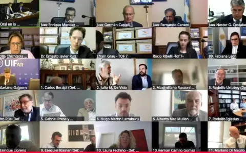 Una de las audiencias de la causa por los cuadernos de las coimas.