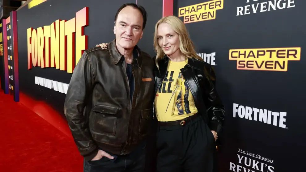 Quentin Tarantino y Uma Turman