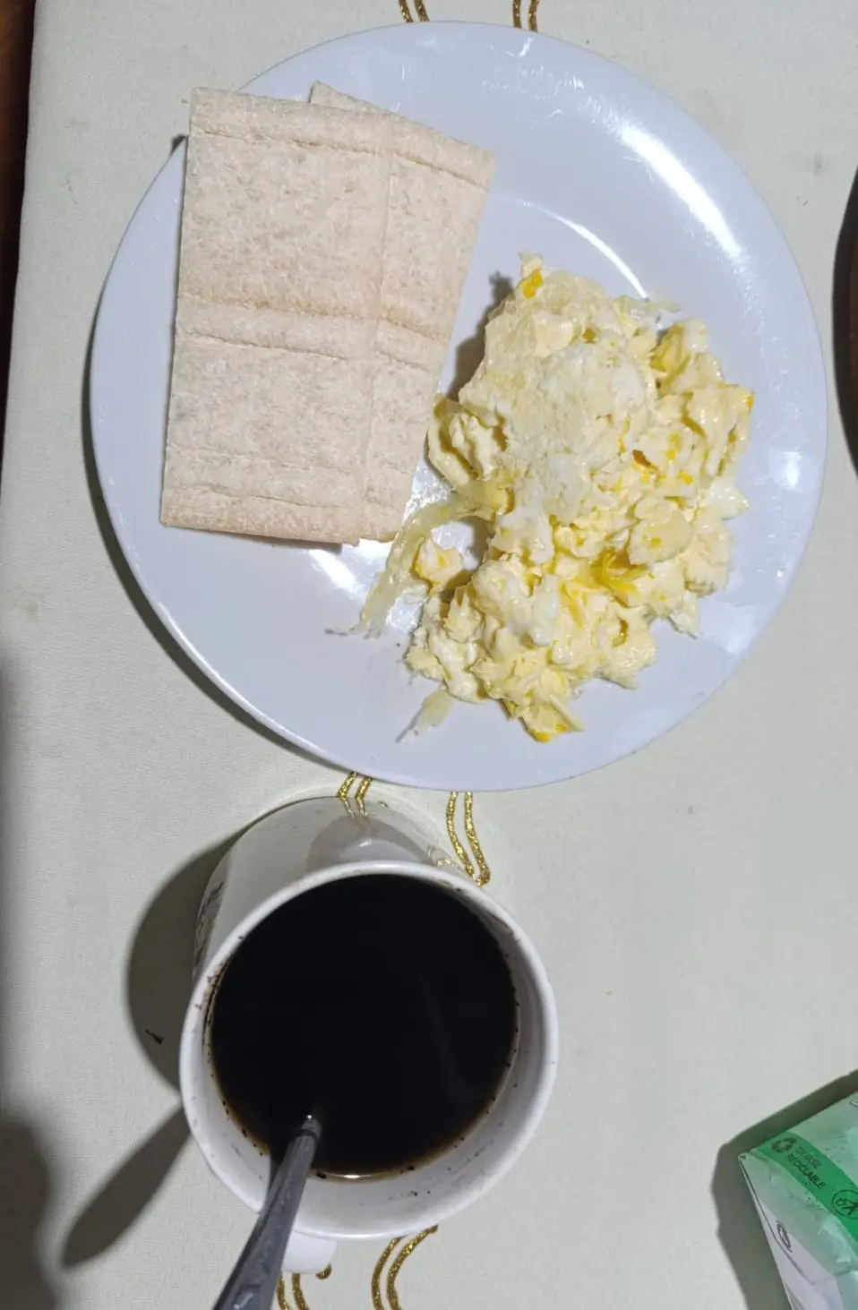 El desayuno de Gaby antes de salir para el gimnasio