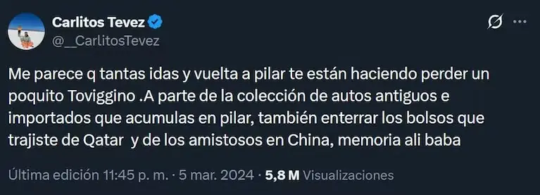 El tuit de Tévez