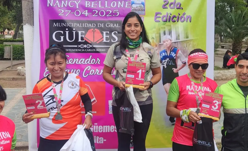 Primer premio obtenido en una maratón que corrió en Güemes este año
