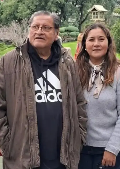 Fabiana de los Ángeles Morales Andrada y su marido, ahora viudo