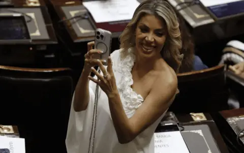 Virgina Gallardo y su look "de novia" en la jura de Diputados