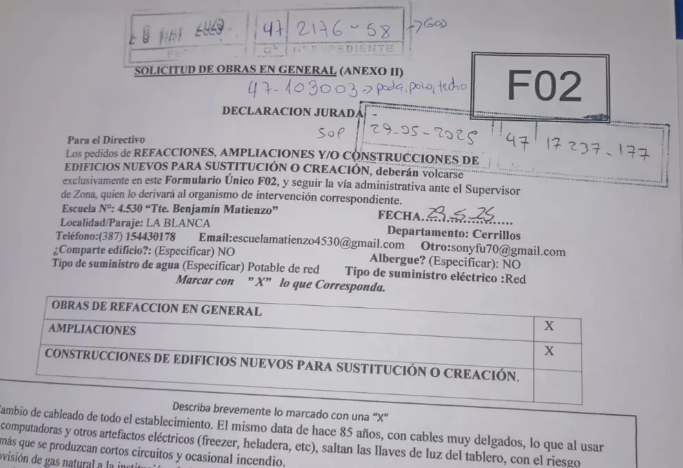 El expediente elevado en mayo del 2025