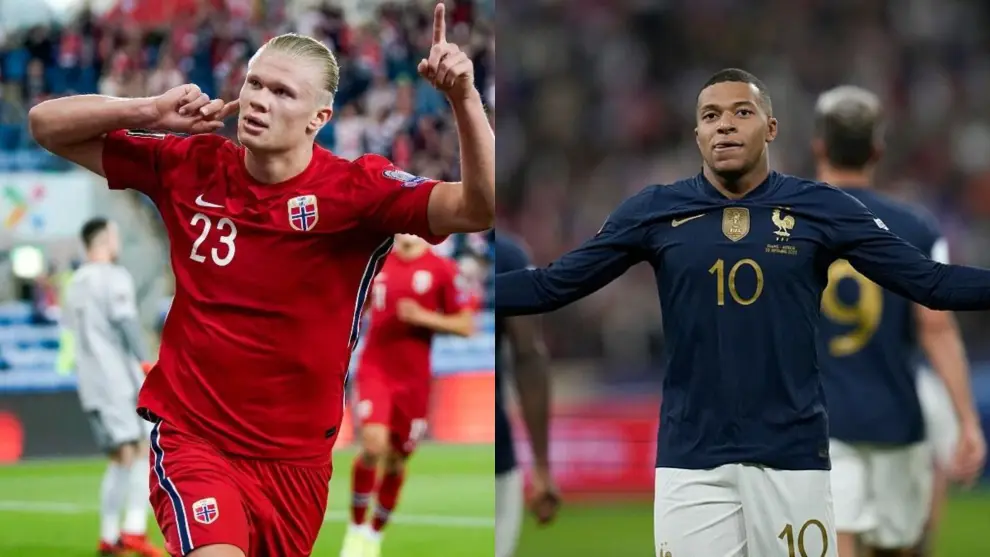 Haaland y Mbappé se verán las caras en el Francia-Noruega del Grupo I.