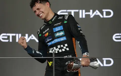 La emoción del británico Lando Norris tras consagrarse campeón de la Fórmula 1.
