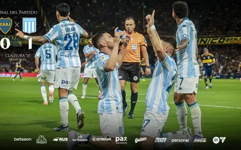 MaravillaMartínez celebra el gol que le dio a Racing la clasificación a la final del torneo Clausura en la Bombonera.
