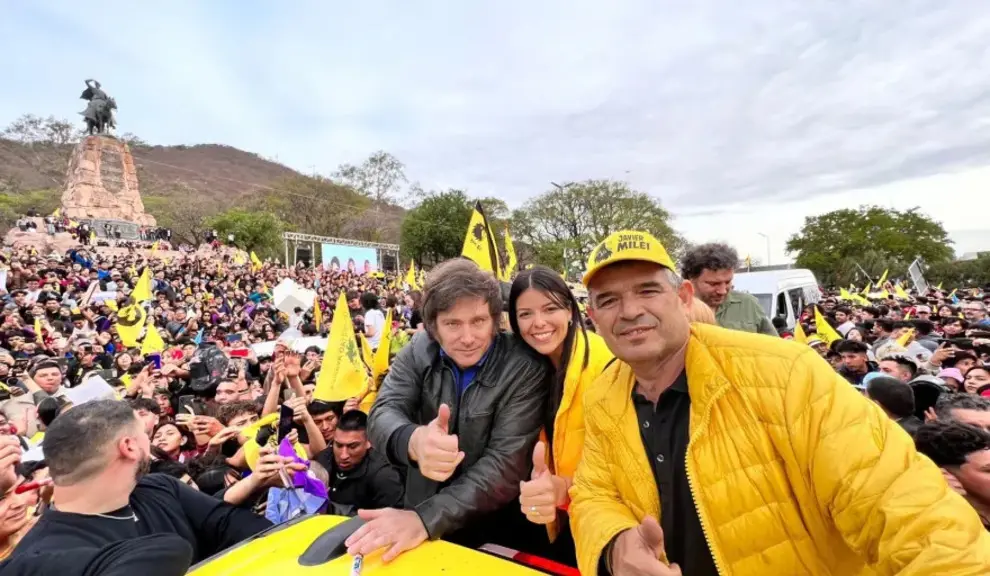 Javier Milei en su visita a Salta en 2023.