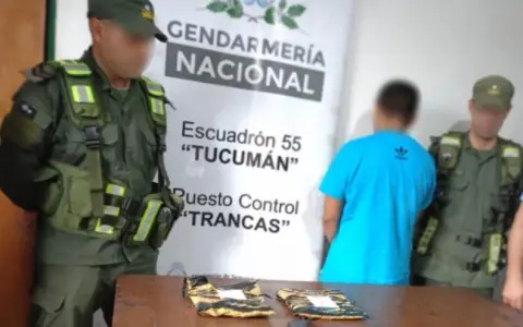 El hombre detenido por gendarmes.