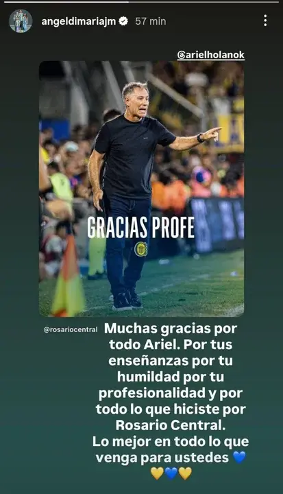 El mensaje de Di María para Holan