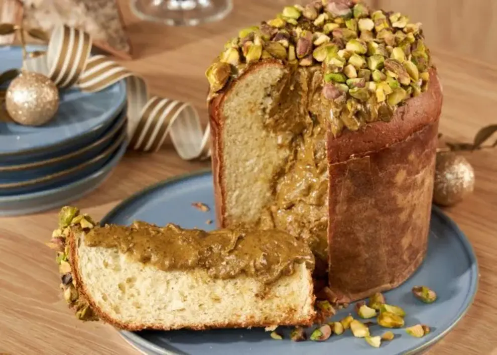 Hasta en la sopa: Pan dulce estilo "Dubai", cubierto y relleno de pistacho.