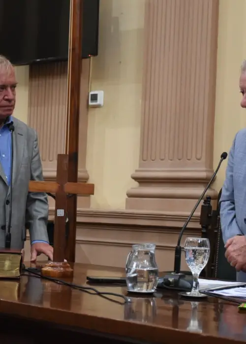 Daniel Moreno y el Vicegobernador, antes de la jura.