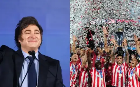 Javier Milei volvió a expresarse a favor de Estudiantes, y celebró con sutileza su título.