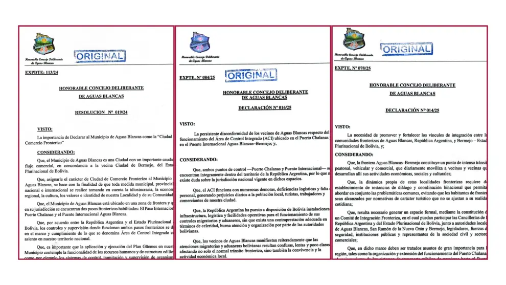 Los documentos en cuestión.