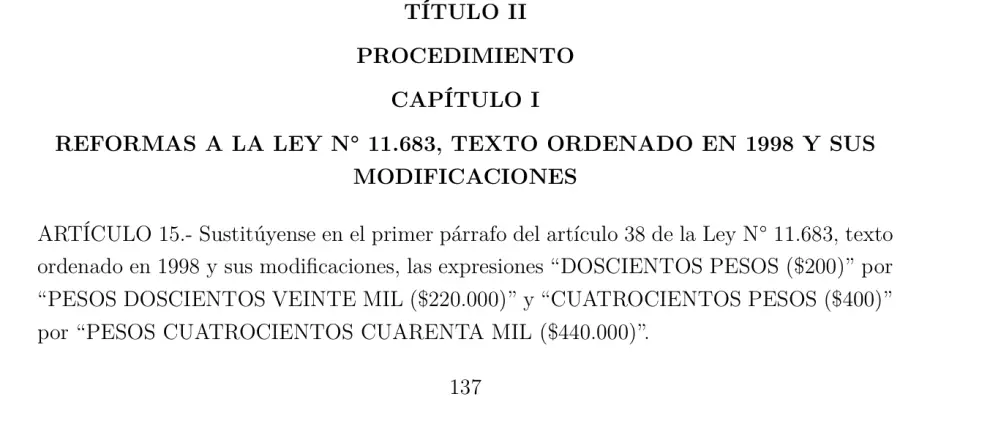Artículo 15 del proyecto de ley.